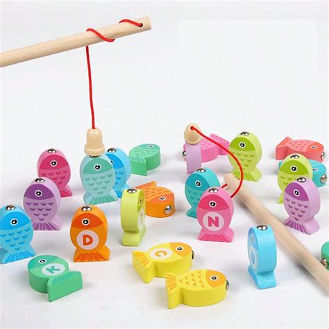 alphabet fishing game|wooden fishing game toy.